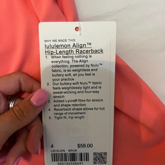 NWT lululemon align tank hip length - Picture 2 of 5